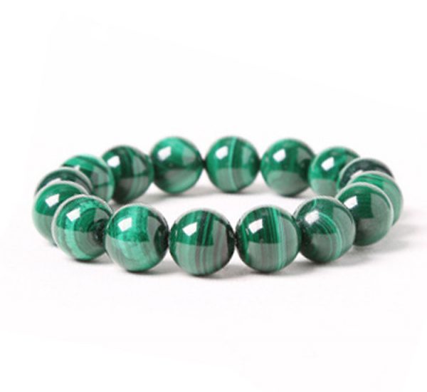 Vòng tay phong thủy đá lông công malachite (7730)